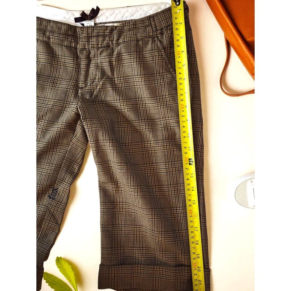 Fox Women’s Bermuda Shorts Brown Plaid Cuffed Size 5 – 11.5” Inseam - Picture 8 of 11